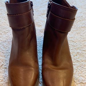 Anne Klein brown leather ankle boots
